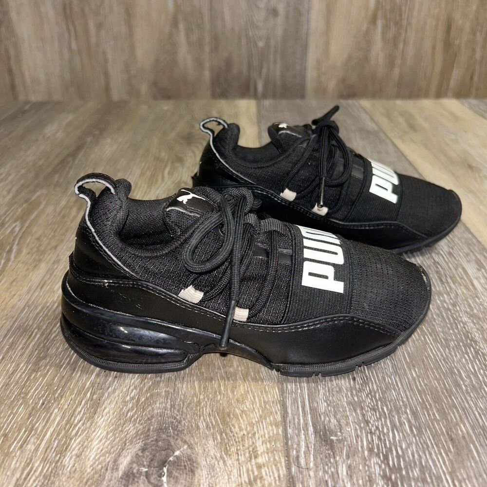 Puma Cell Regulate 194284-01 Black Running Sneakers Kids US Size 10.5C